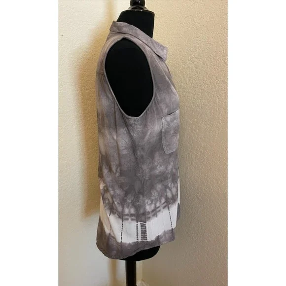 Rock & Republic Sleeveless Tie Dye Button Up/Down-Sz M - Picture 5 of 9